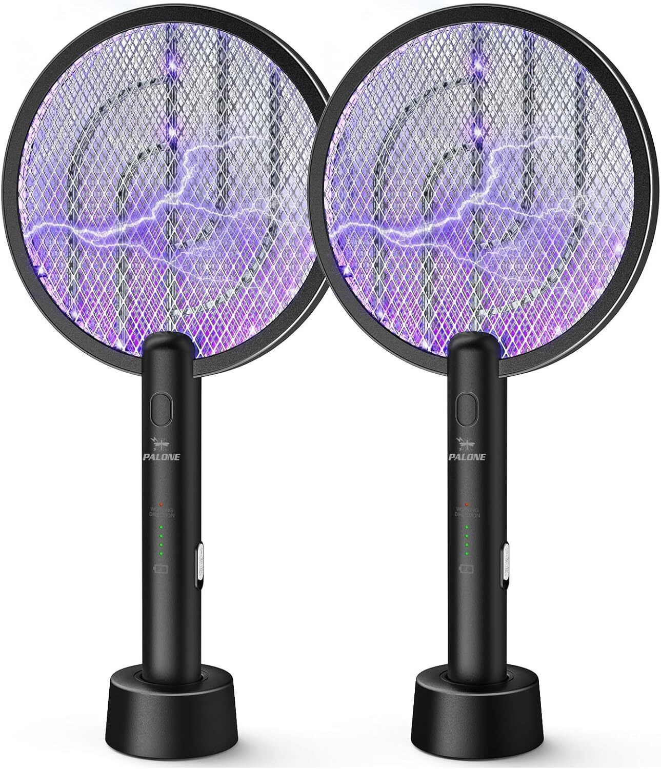 Electric Fly Swatter 4000V Bug Zapper Racket 2 in 1 Fly Swatter 1200mAh Battery