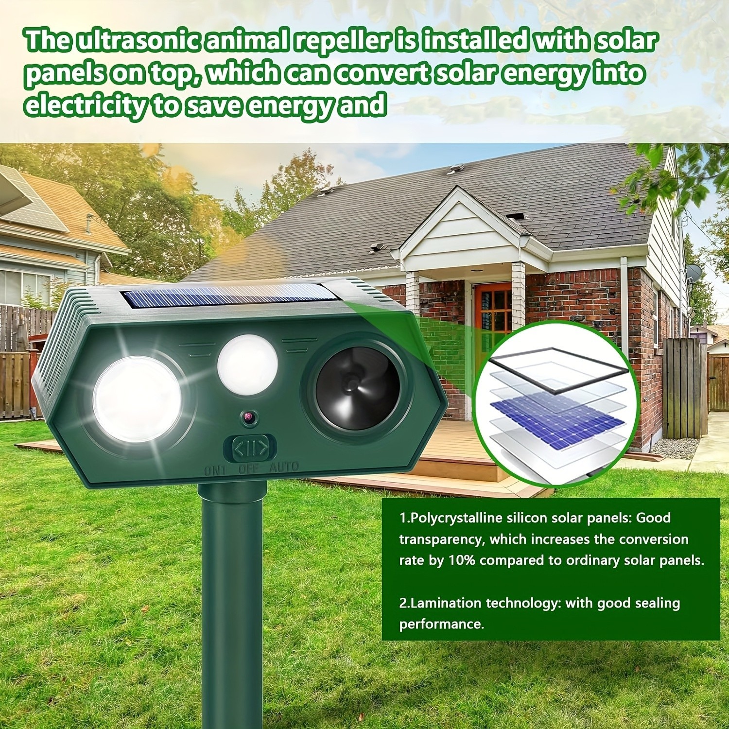 4 Pack Solar Ultrasonic Animal Repellent Dog Cat Skunk Deer Raccoon For Garden