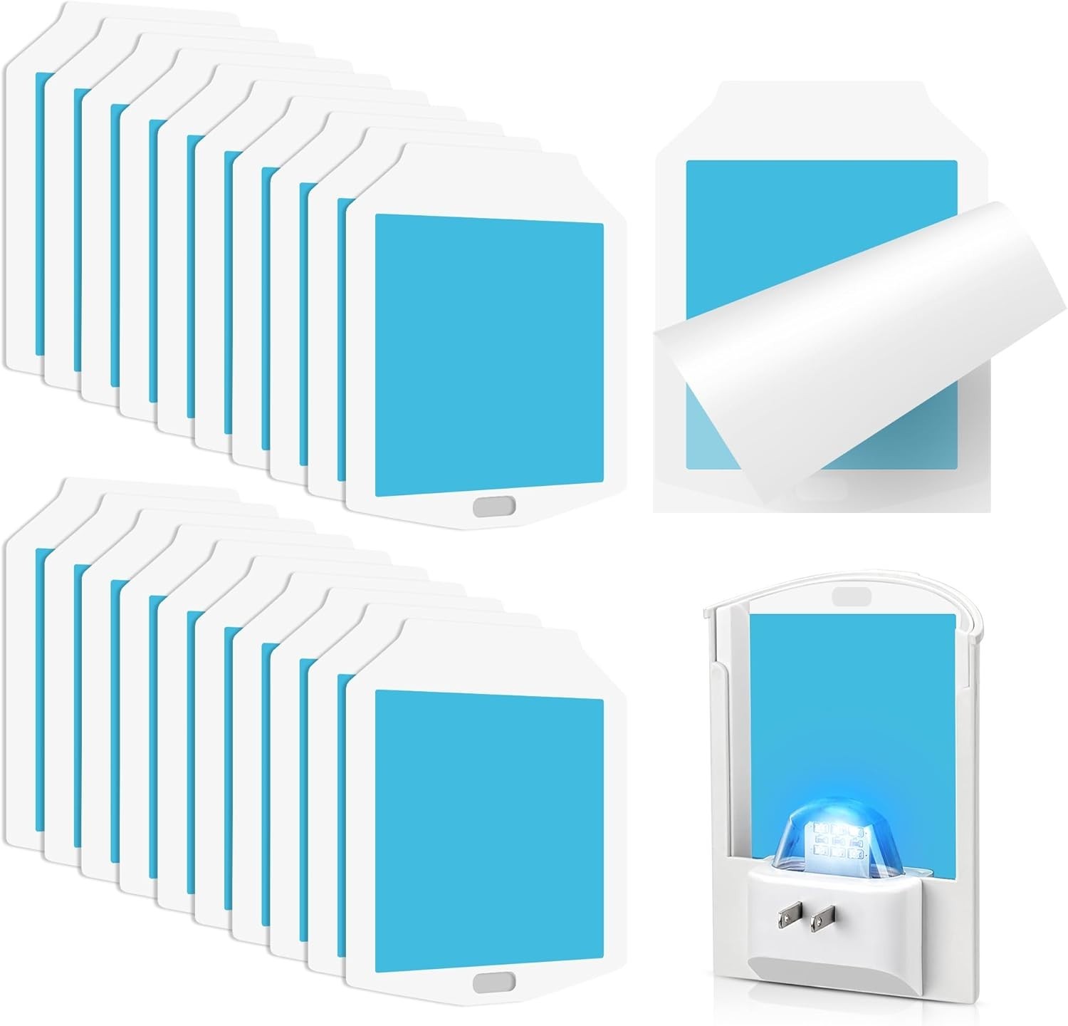 20 Pcs Refill Cartridges for Stem Flying Insect Light Trap, Glue Card Replacemen