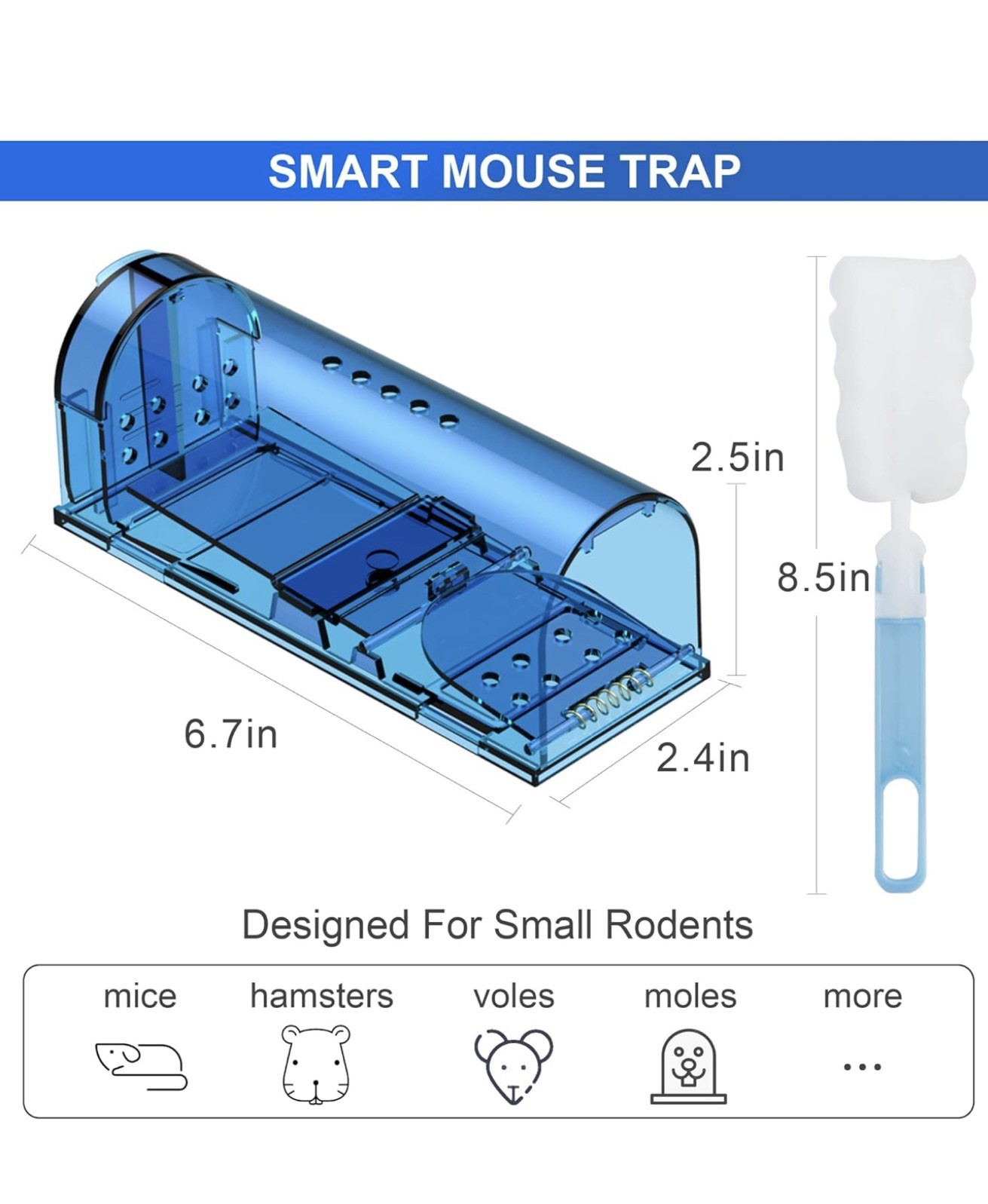 4 Pack Humane Mouse Traps No Kill, Catch and Release Live Mouse Trap Indoor for