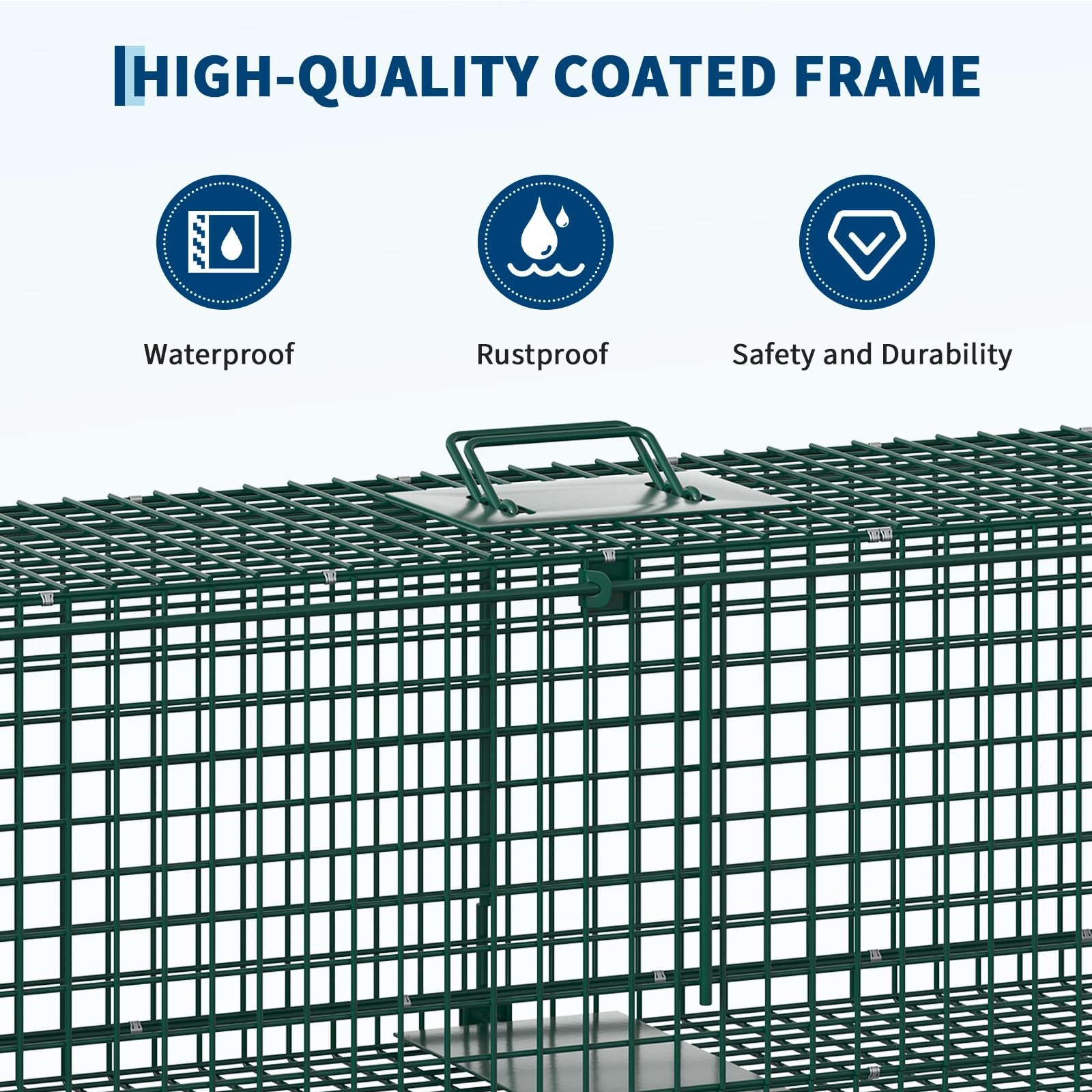 39in Humane Live Animal Trap Cage 2 Door Collapsible Steel Catch Cage w/ Handle