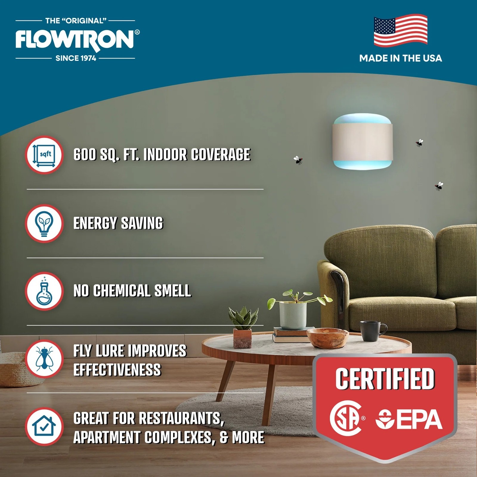 Flowtron Galaxie Electronic Fly Killer, Wall Sconce 40W Fly Zapper