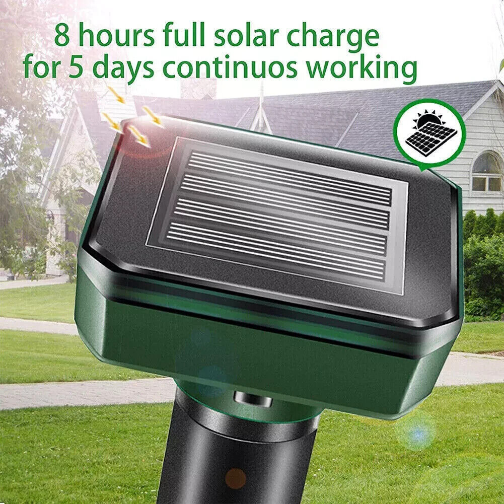 8/16 pack Solar Power Ultrasonic Repellent Mice Gopher Mole Pest Snake Repeller