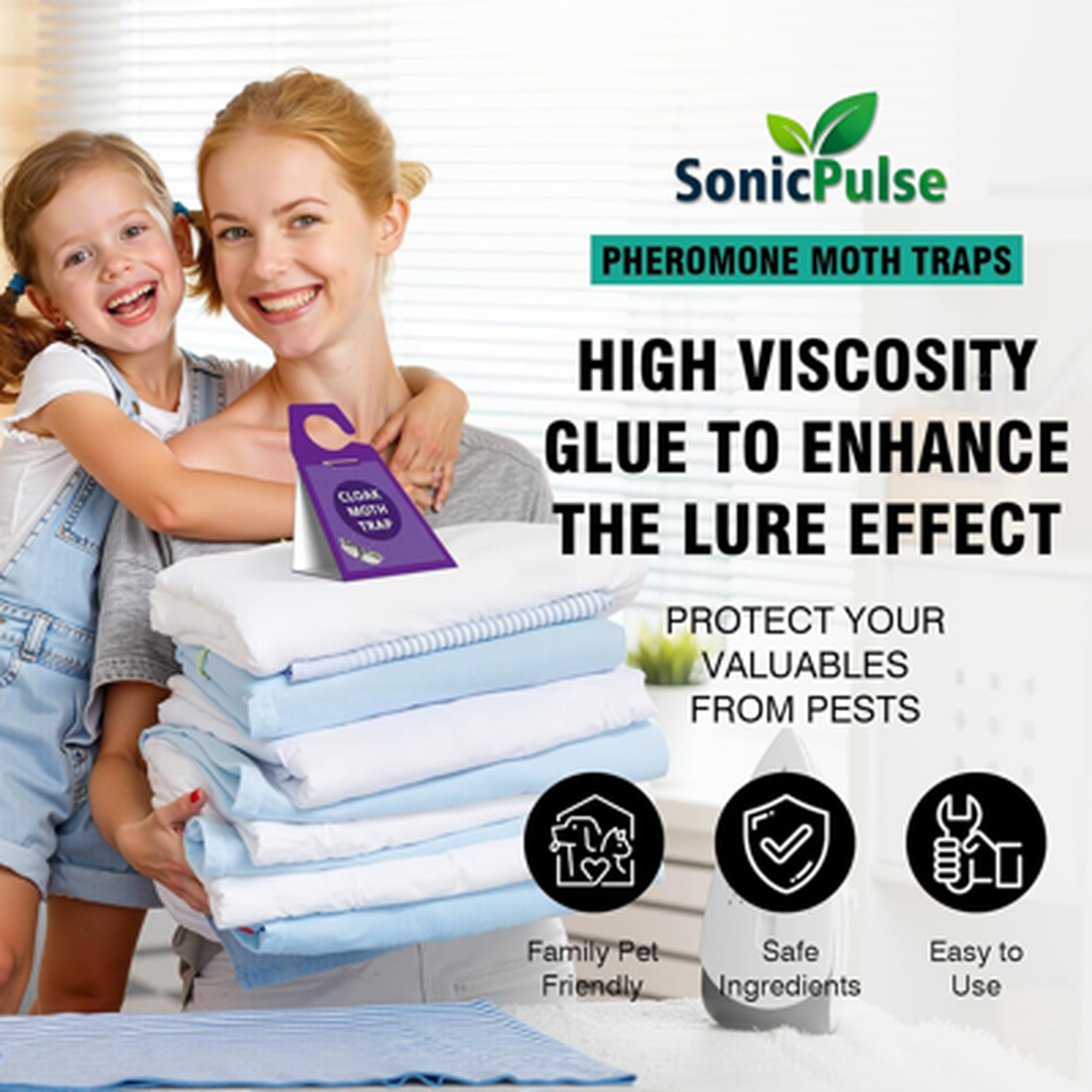 Clothes Moth Traps 6 Pack Extra Strength Sticky Glue Pheromone No Toxic Odorless