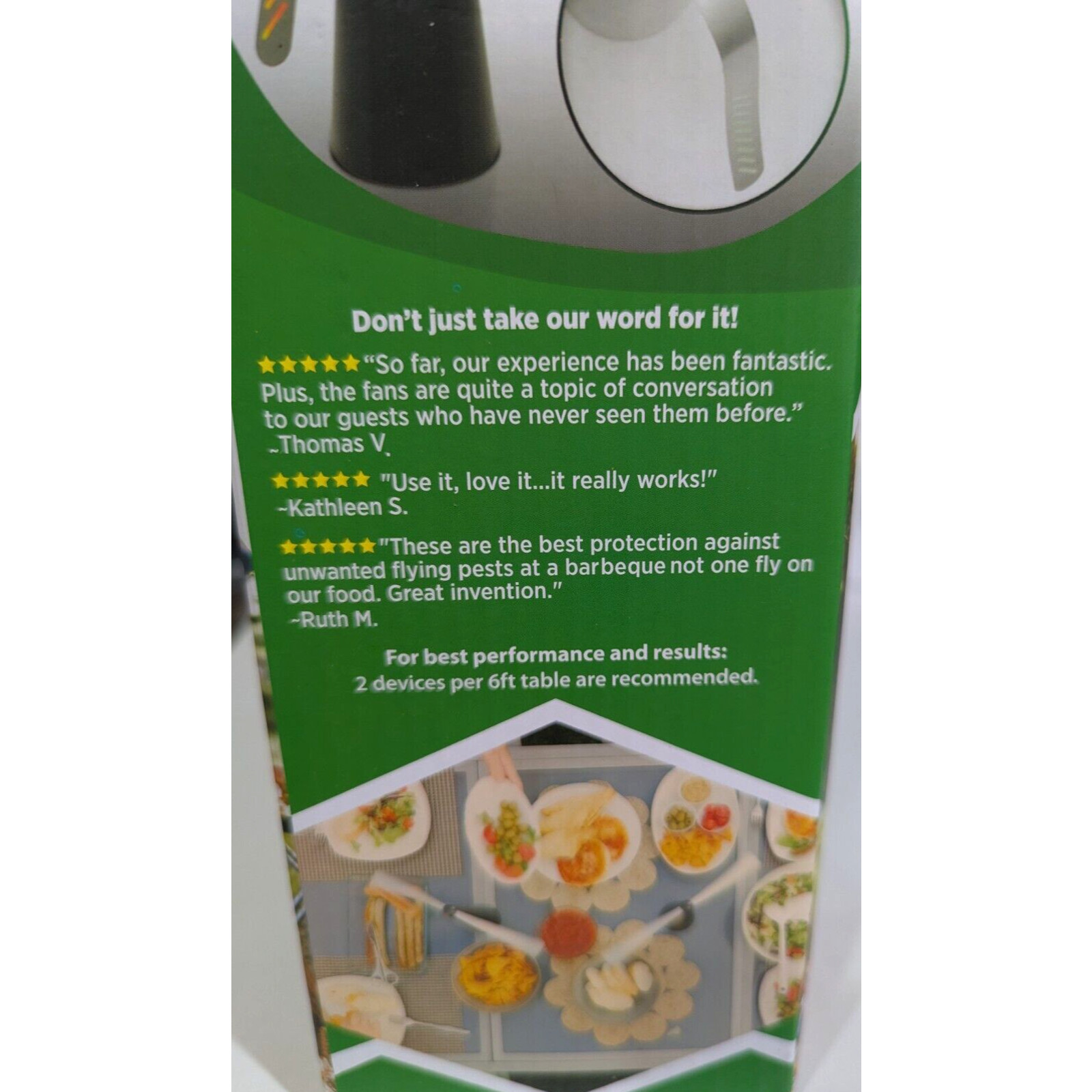 Fly Away Pest Repellent Fan Keep Pests Away From Outdoor/Indoor Tables Picnics