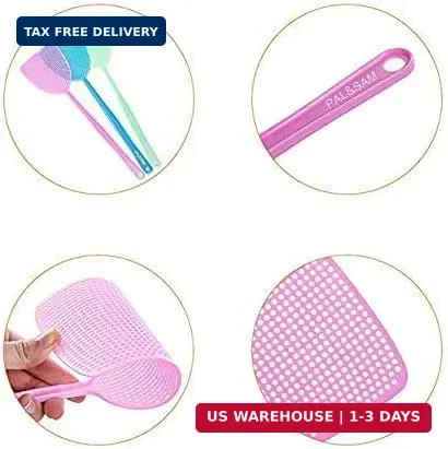 Fly Swatter, Strong Flexible Manual Swat Set Pest Control, Assorted Colors (3 Pa