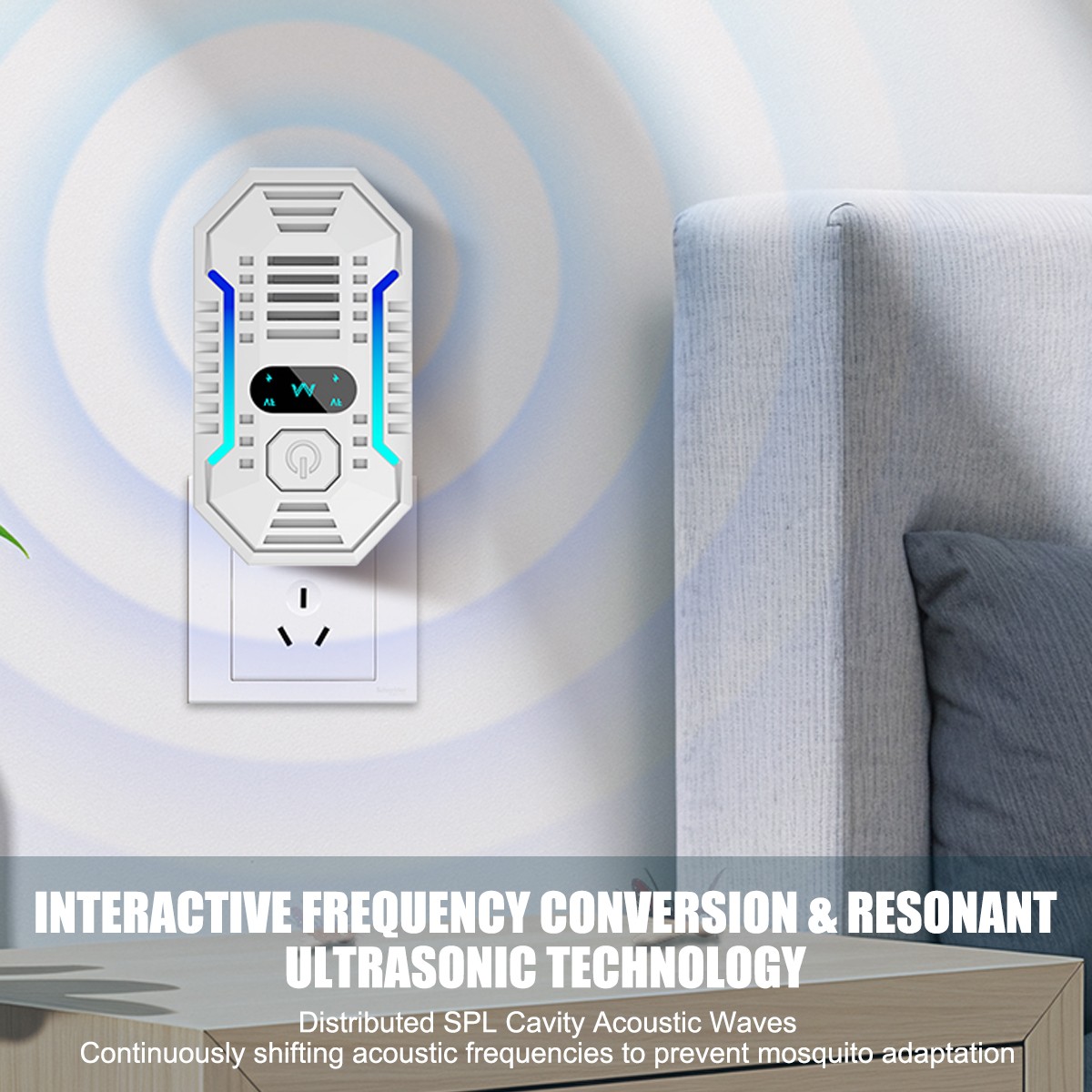 Ultrasonic Pest Control Repeller Reject Rat Mouse Mice Spider Cockroach US-Plug