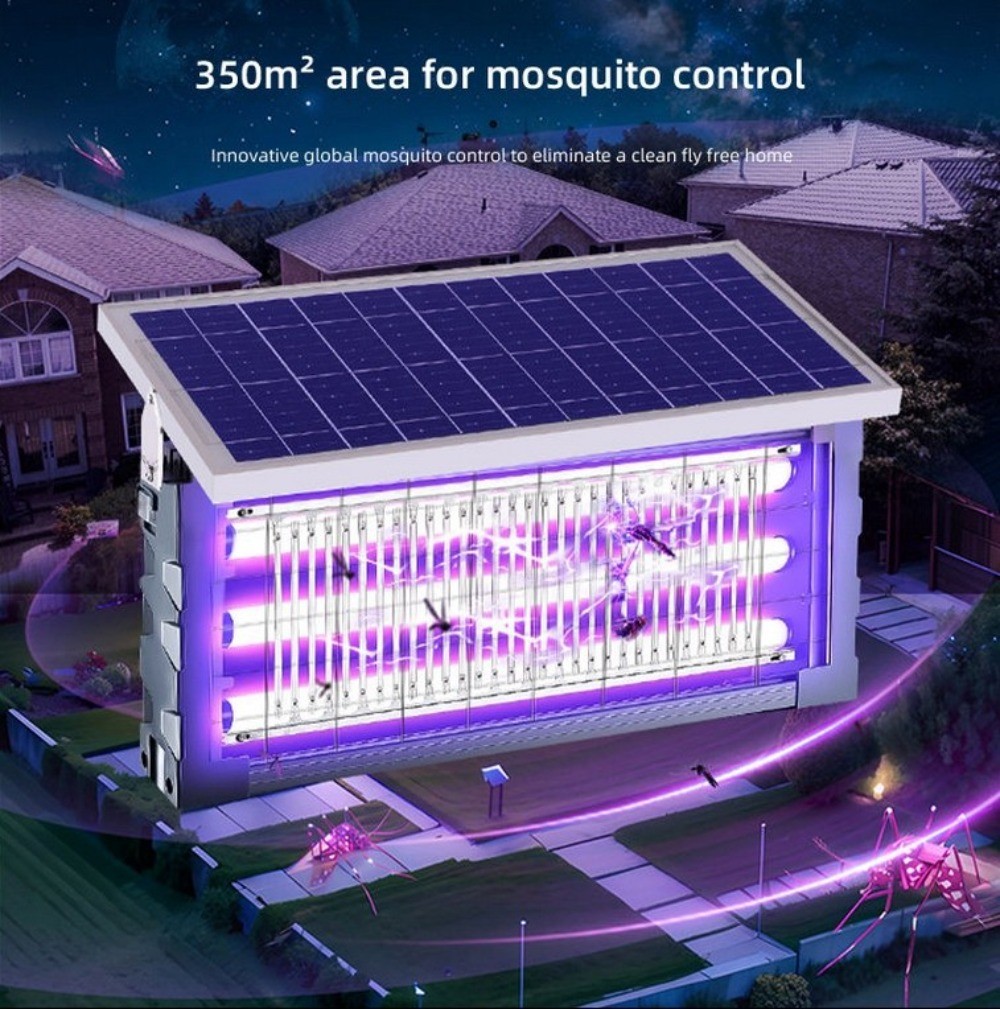 Solar Bug Zapper Outdoor Mosquito Zapper 4500V Waterproof Rechargeable Fly Trap