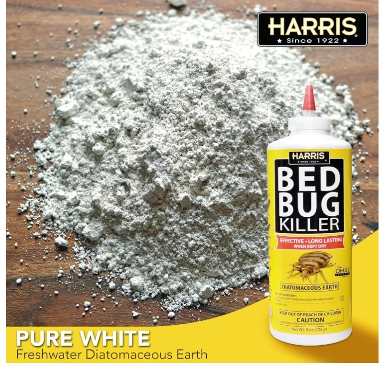 Harris HDE-8 Bed Bug Powder Diatomaceous Earth, 8oz, Yellow