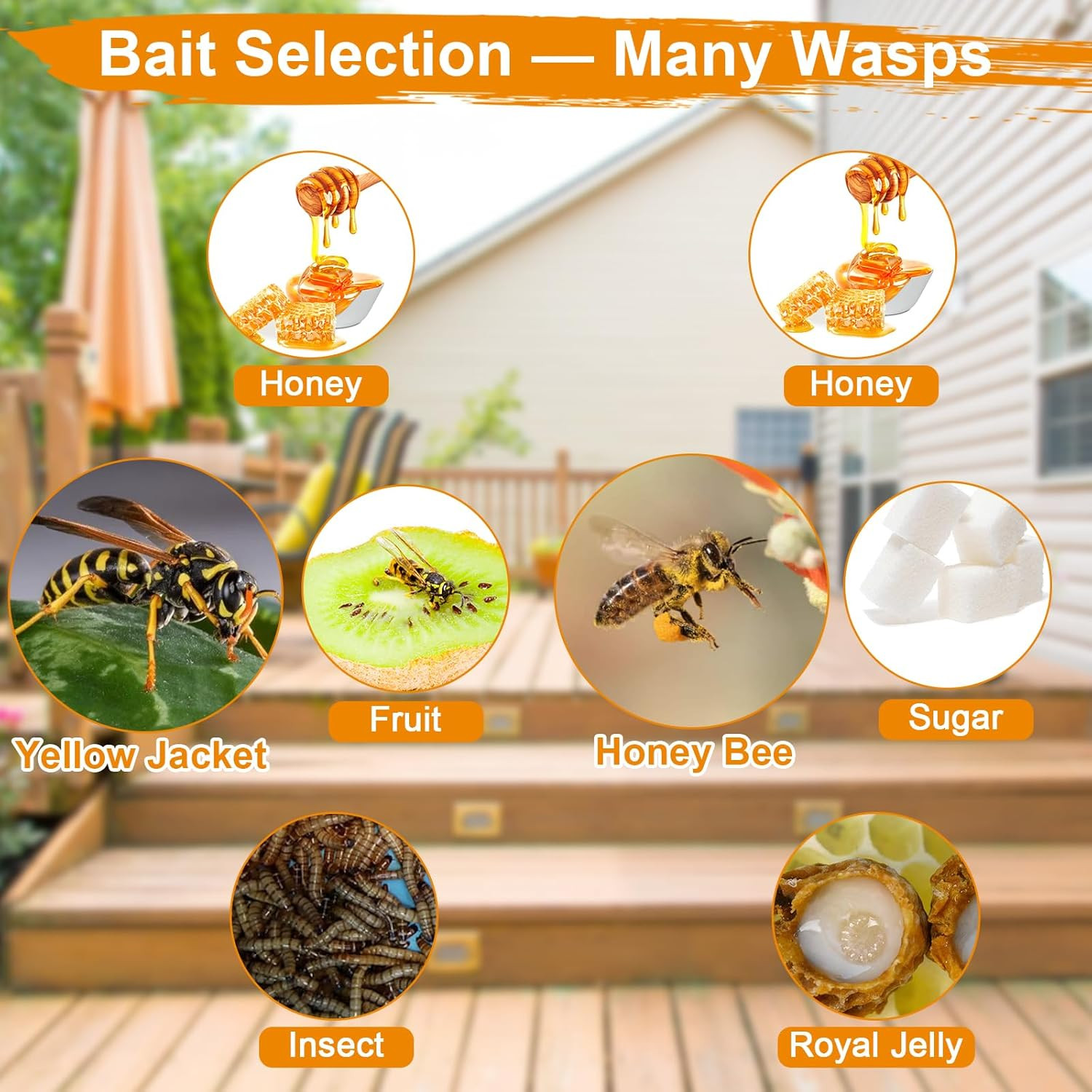 6 Pack Disposable Wasp Traps Outdoor Hanging Yellow Jacket Trap Hornet Trap Carp