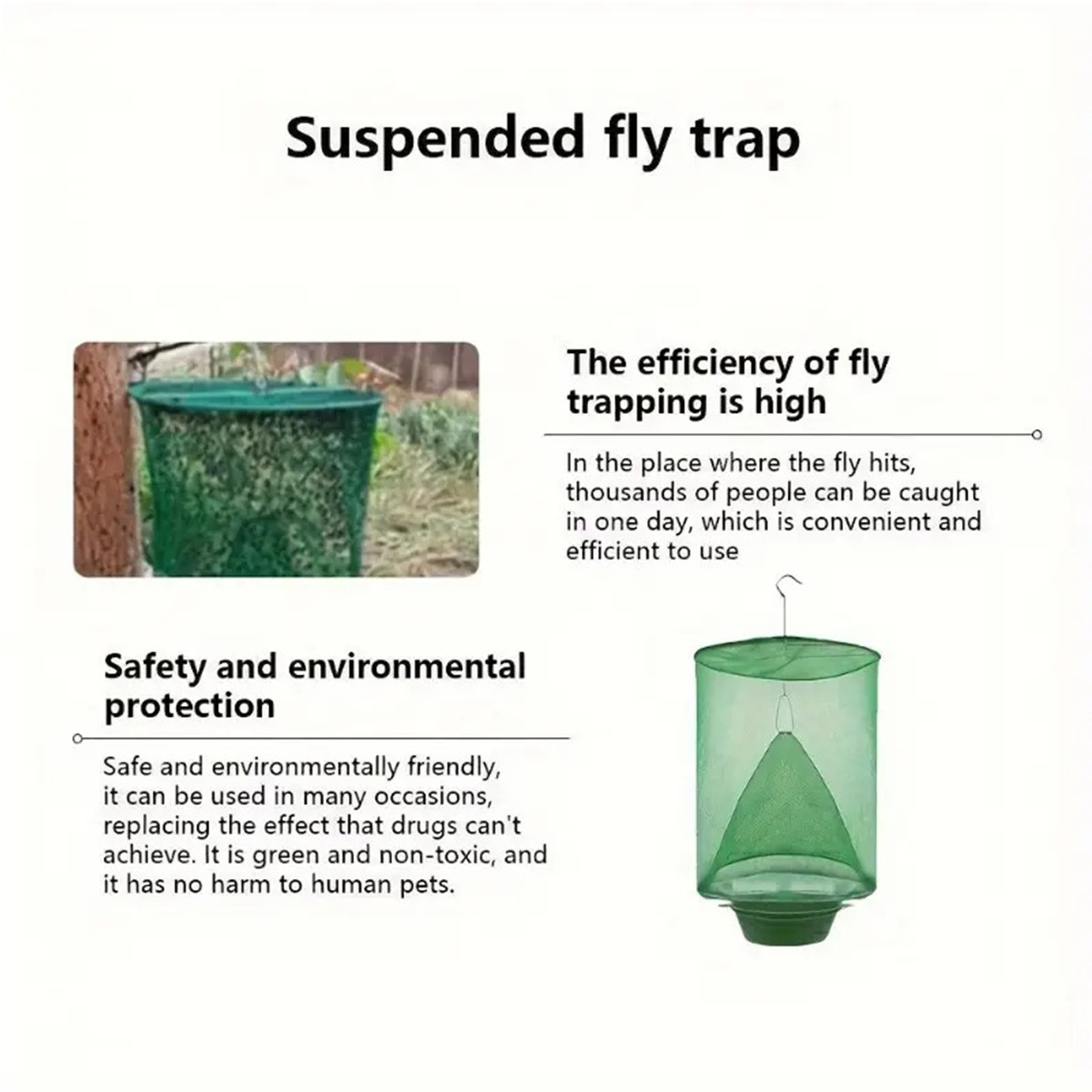 4 Pcs The Ranch Fly Trap Outdoor Fly Trap Killer Bug Net Cage Perfect for Horses