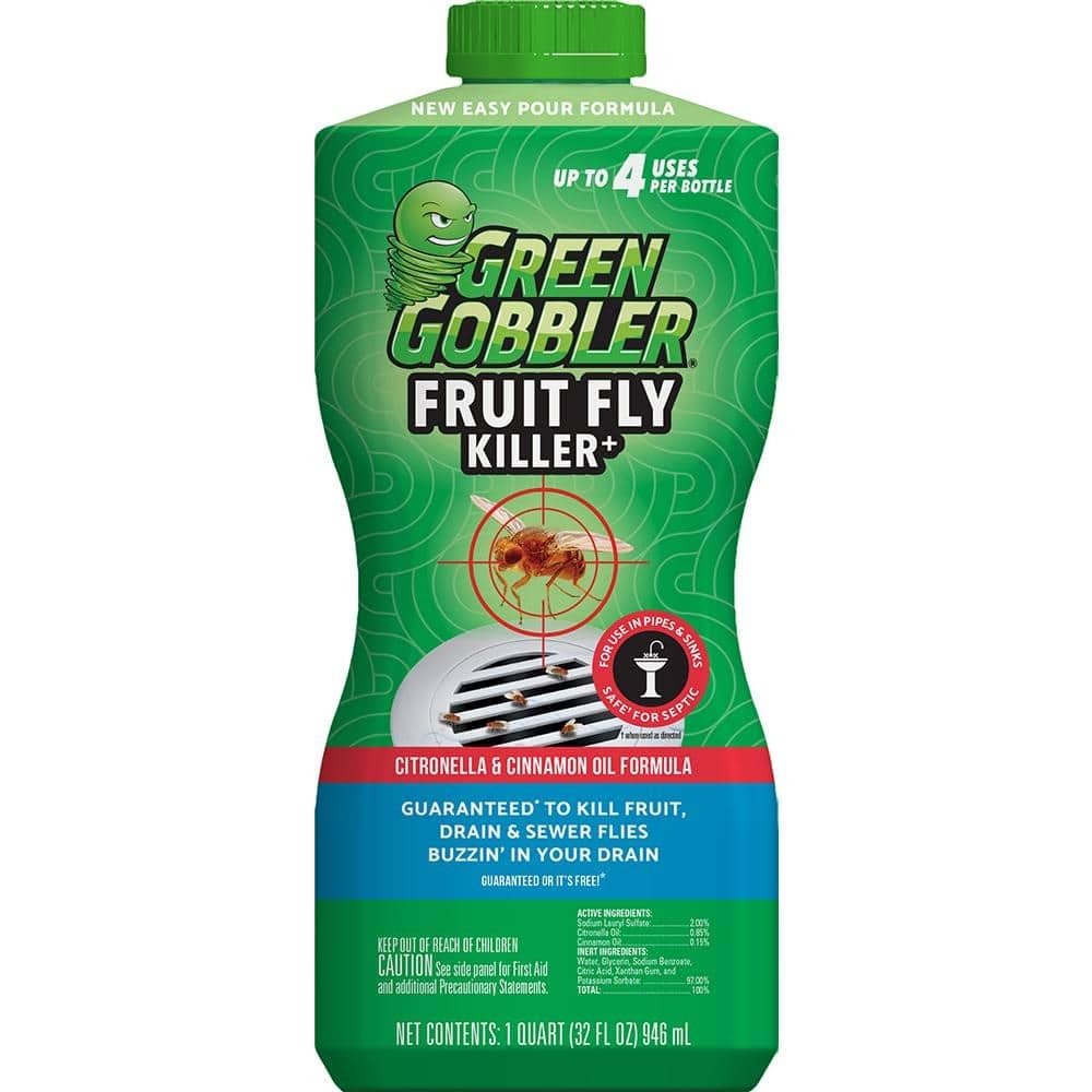 Green Gobbler Fruit Fly and Drain Fly Killer Gel Treatment – 32 Oz Septic Safe