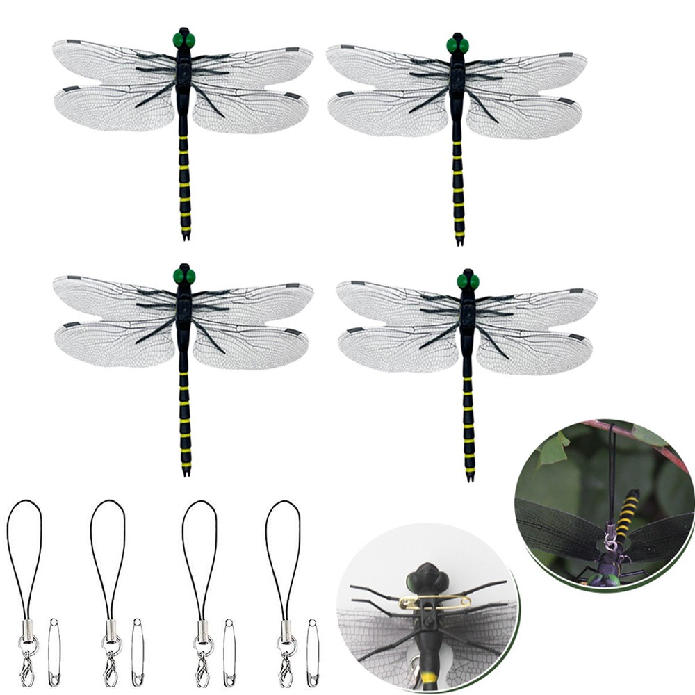 4PCS Simulation Dragonfly Insect Model Mosquito Repellent For Garden Decoration