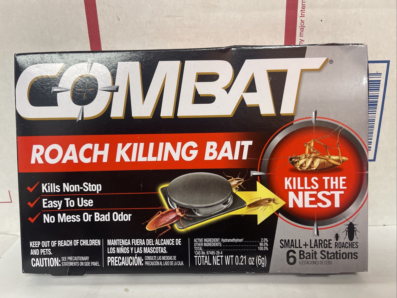 Combat Roach Killing Bait Stations for Small and Large Roaches, 6 Count…