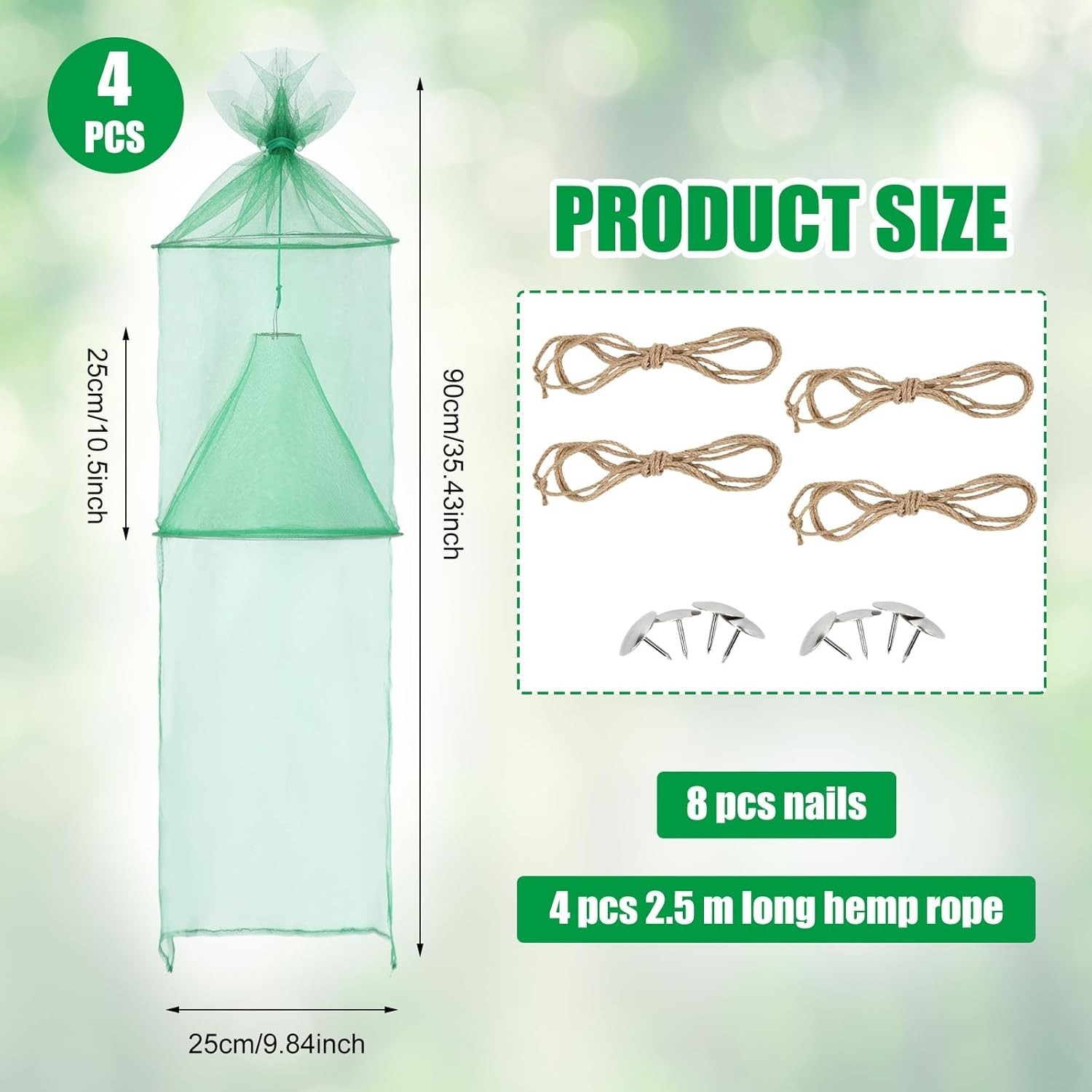 4 Pack Spotted Lanternfly Traps Lantern Fly Killer Mesh Tree Trap with Jute R…