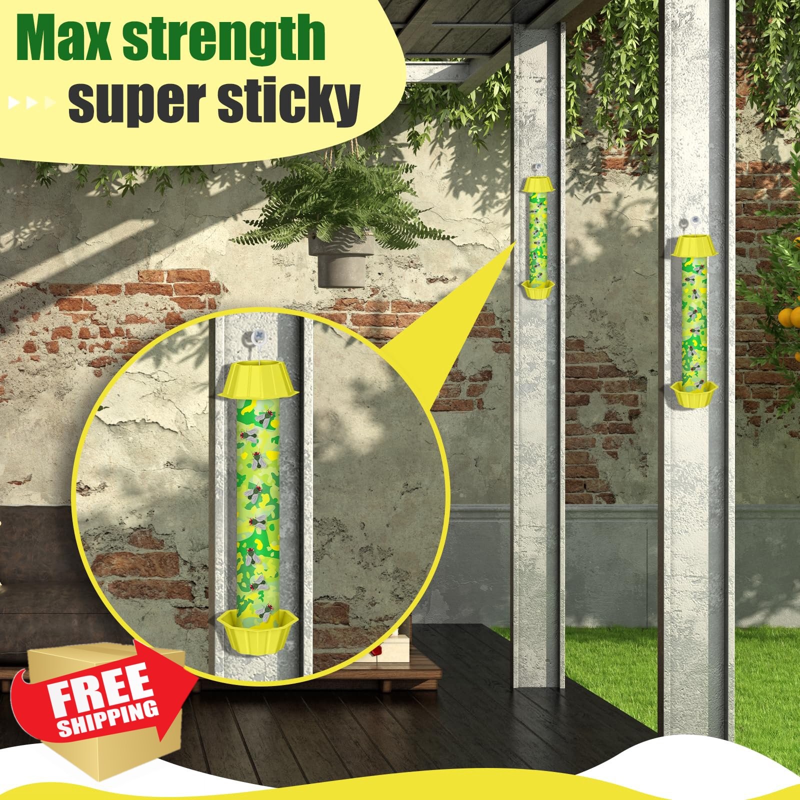 Qualirey 4 Pcs Sticky Fly Trap Elegant Style