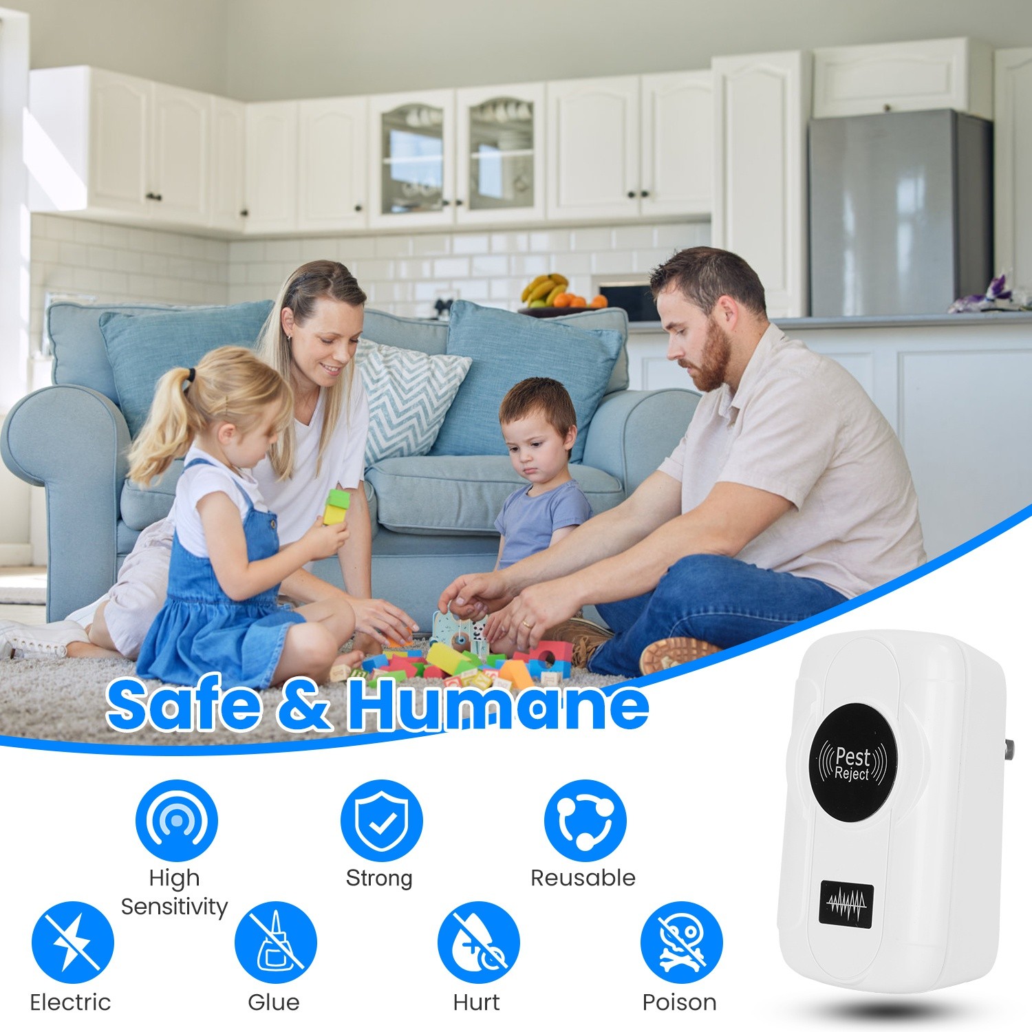 6/12PCS Ultrasonic Electronic Indoor Plug in Repellent for Insects