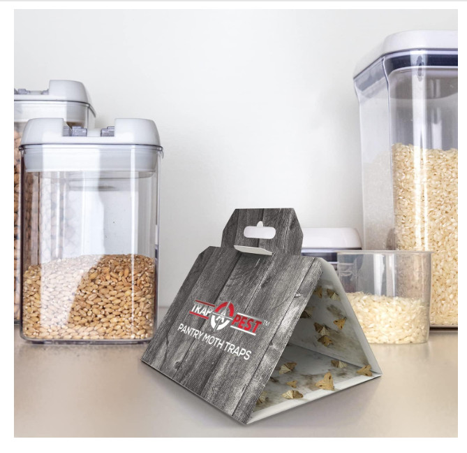 Pantry Moth Traps Safe Glue with Pheromones 8 Pack Effective Adhesive Non Toxic