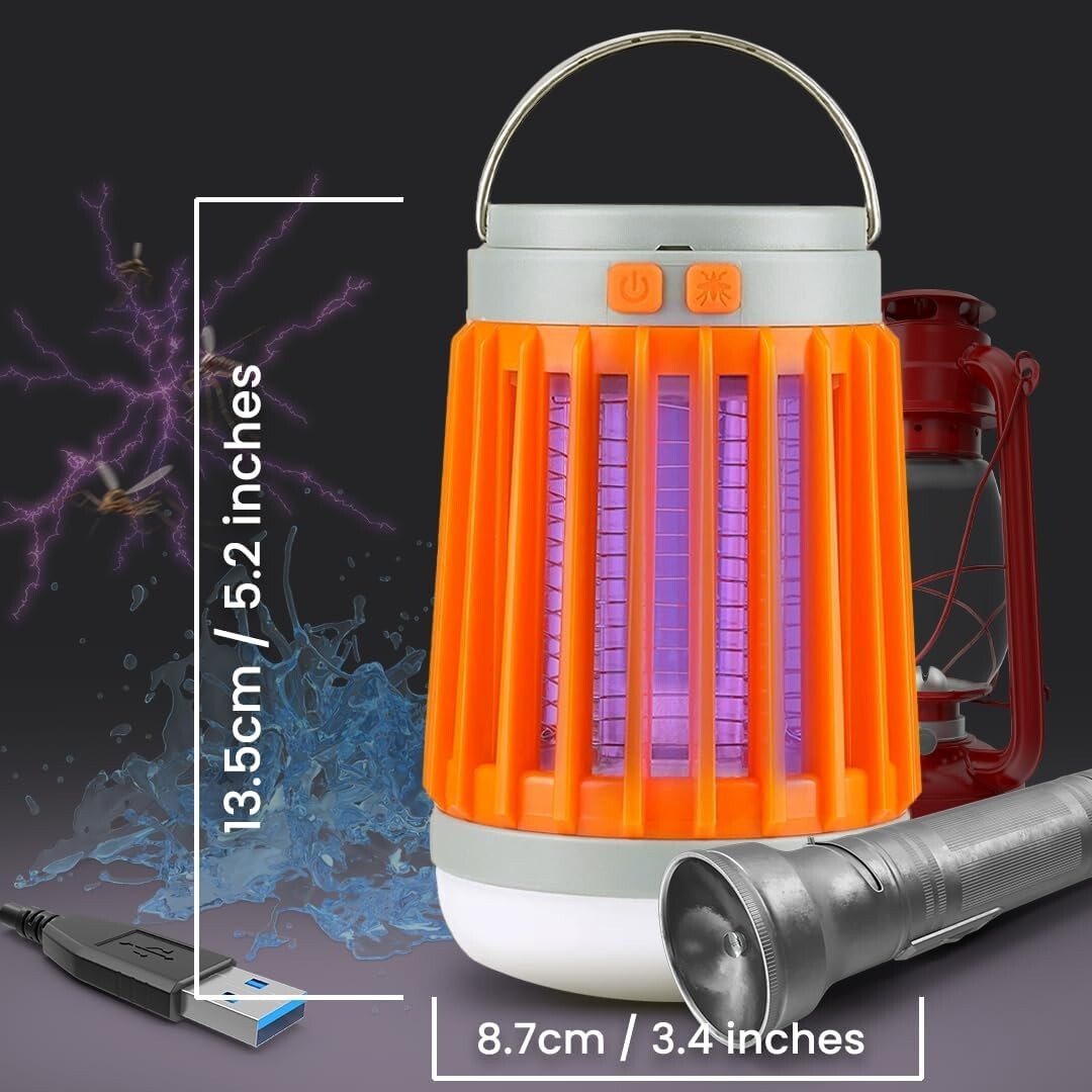 USB Solar Rechargeable Mosquito Lantern Zapper Repellent Outdoor Camp Indoor