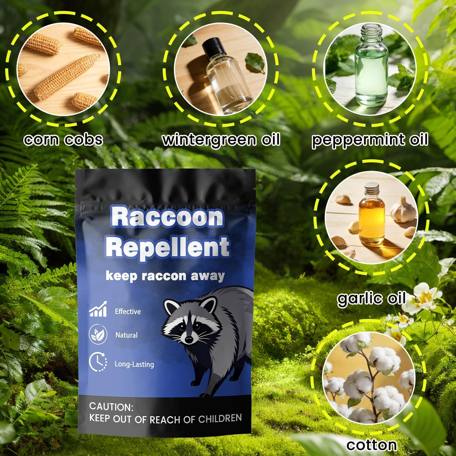 10PK Raccoon Repellent Granules Outdoor Safe Yard Trash Can Garden