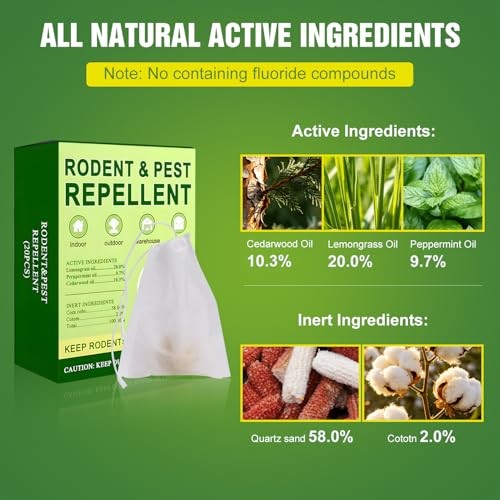 20 PCS Mouse Repellent Balls, Peppermint Oil Pest Control Repeller for Rodents