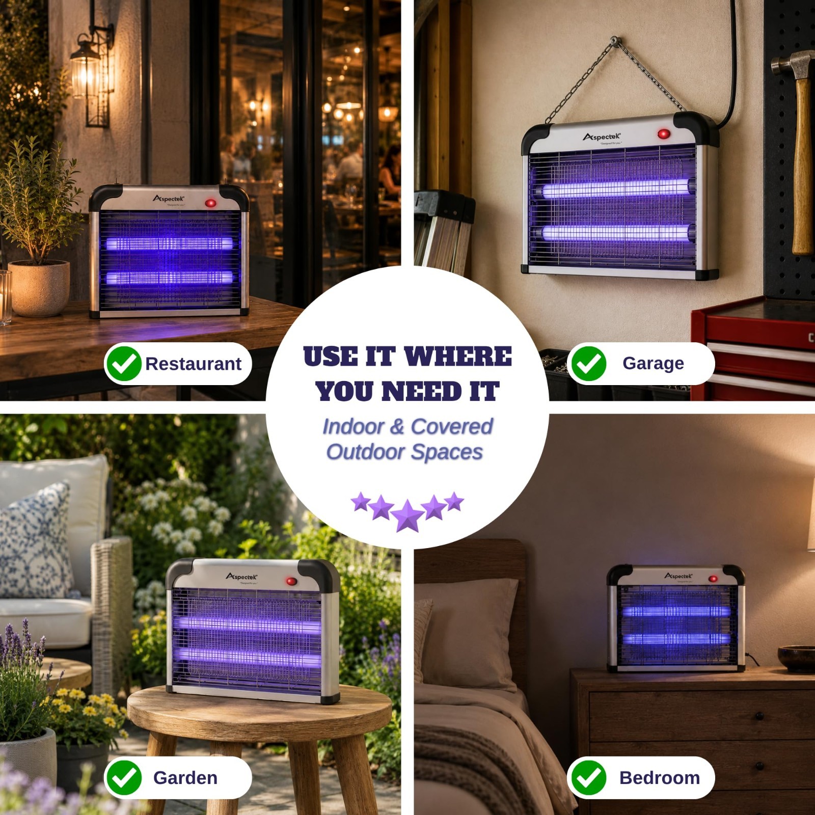 Electric Bug Zapper 20W UV Light – Mosquito, Fly, Gnat & Moth Control – Indoor/O