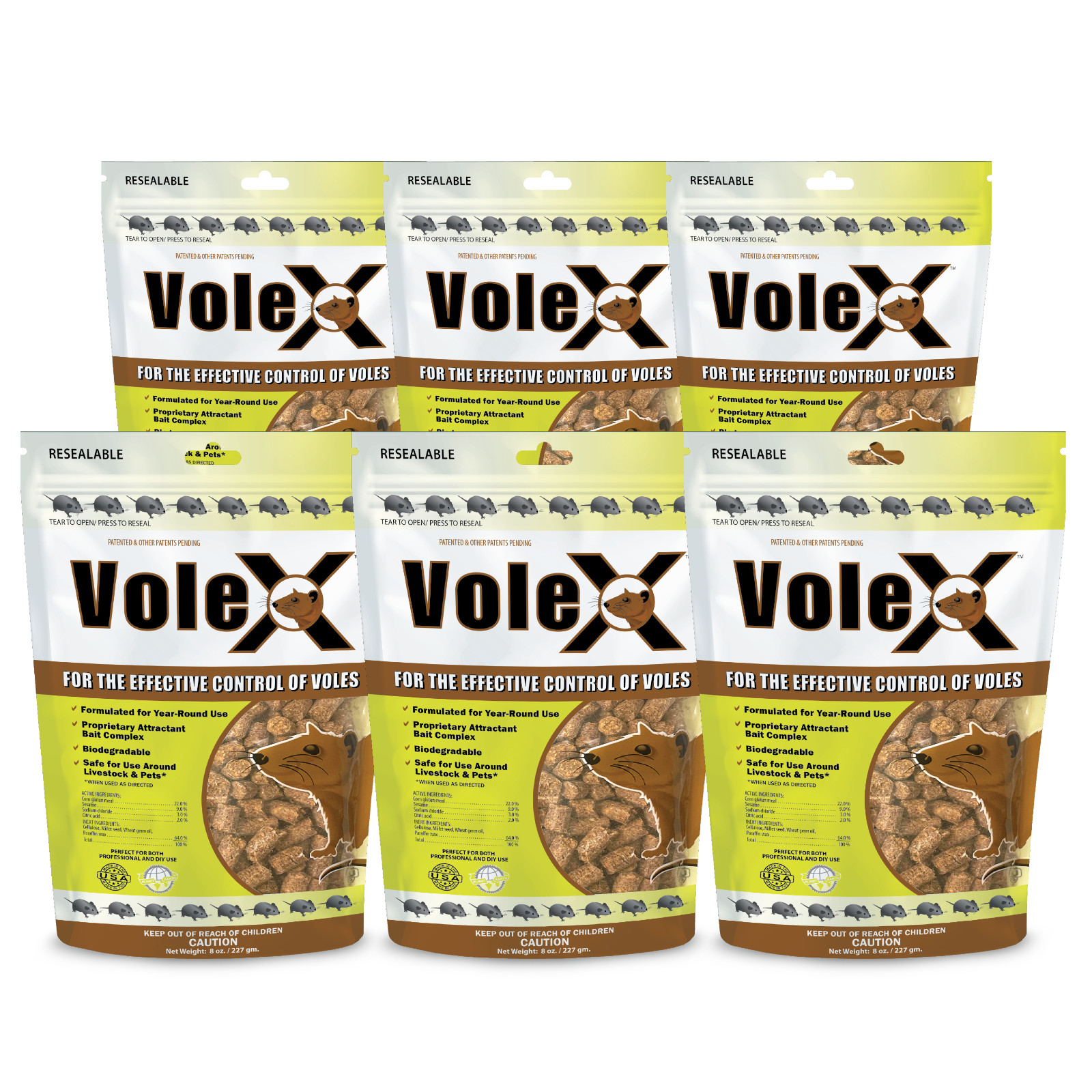 VoleX® – Kills All Species of Voles – Safe for Use Around People and Pets