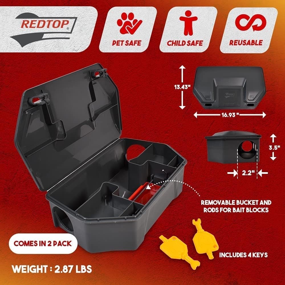 Effective Rat Bait Station – 2 Pack, Durable & Pet-Friendly for Outdoor Use