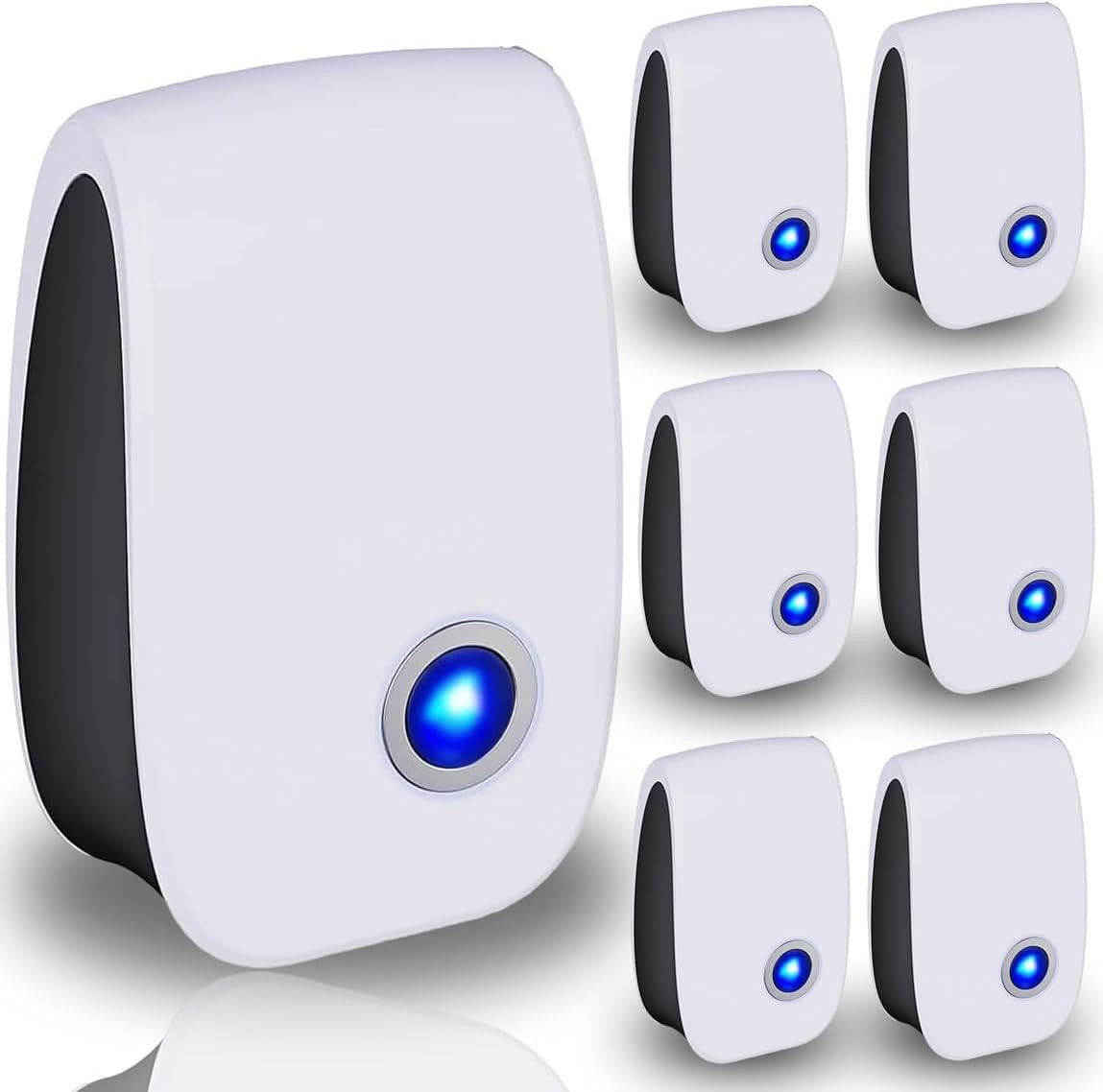6pk Intelligent Ultrasonic Pest Control Plug-In – 6 Pack with Nightlight Feature