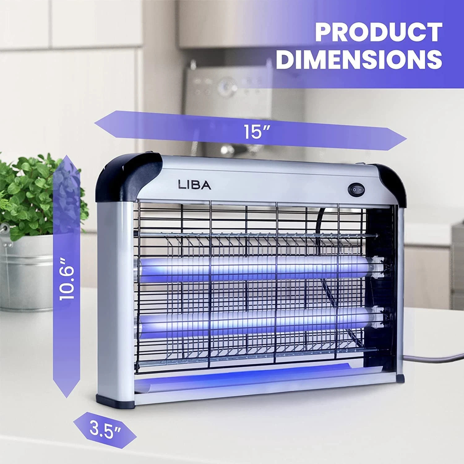 Liba Electric Bug Zapper, Indoor Insect Killer – (2) Extra Replacement Bulbs