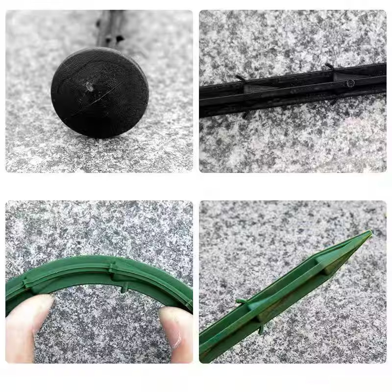 6 in. H Black Plastic Garden Stakes Landscape Staples Sturdy Weedmat Pins for We