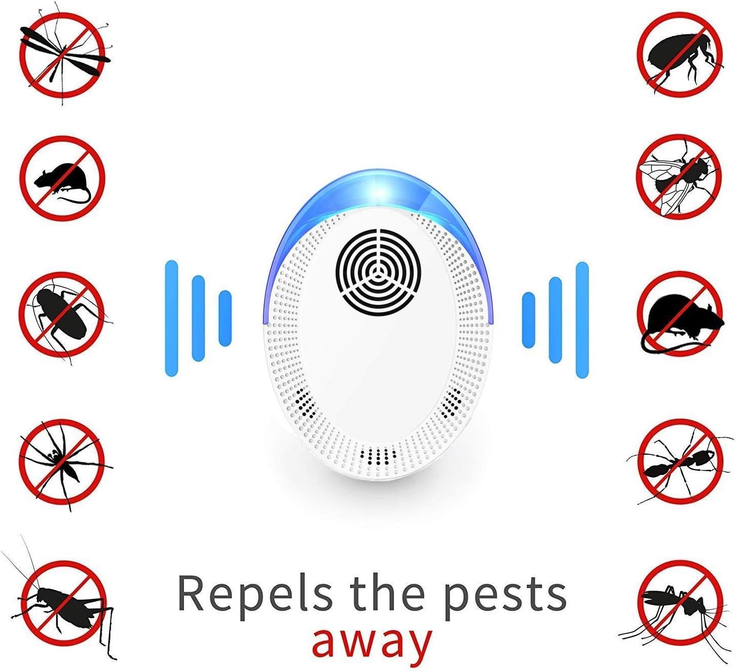6 Pack Ultrasonic Pest Repeller Electronic Indoor Pest Repellent for Insects