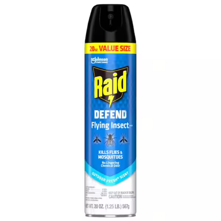 Raid Defend Flying Insect Killer, Flying Insect Spray Can, Outdoor Fresh Scent
