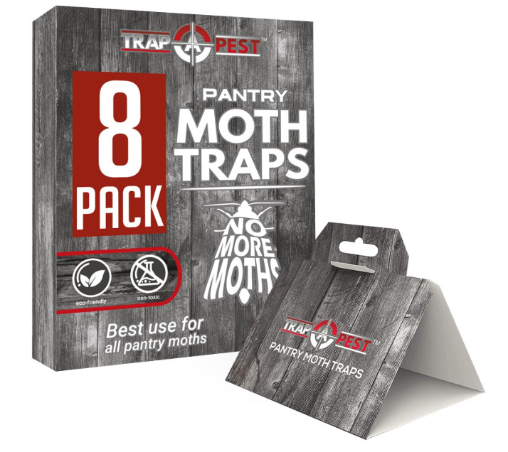 Pantry Moth Traps Safe Glue with Pheromones 8 Pack Effective Adhesive Non Toxic