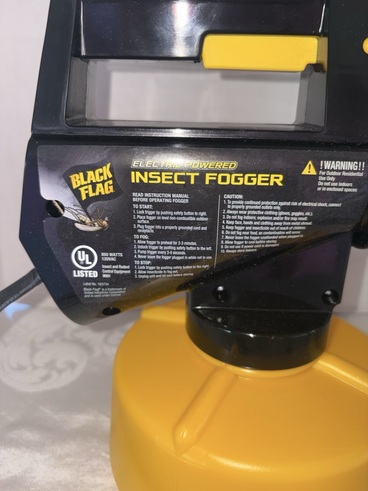 New Open Box Black Flag Electric Powered Insect Fogger Mosquito W/ Manual