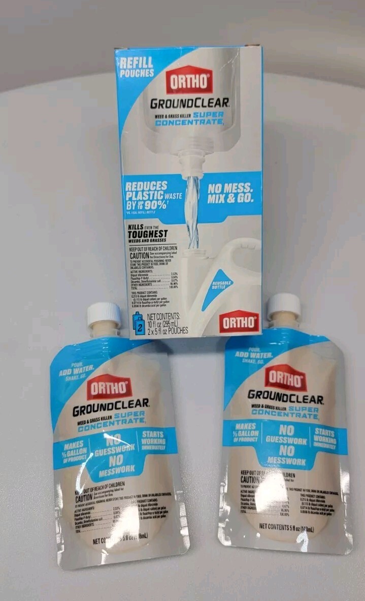 Ortho GroundClear Super Concentrate Weed & Grass Killer Refill Pouch TOTAL 10oz