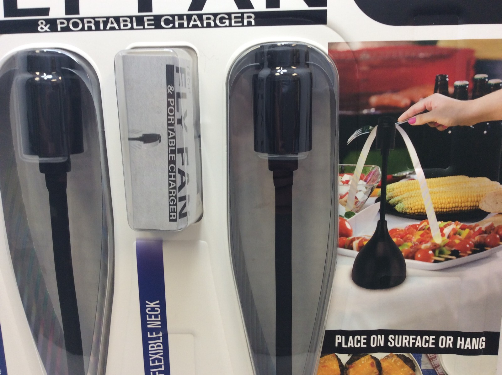 Tech2 Fly Fan & Portable Charger, Soft Blades, Silent Spin, Twin Pack, SEALED