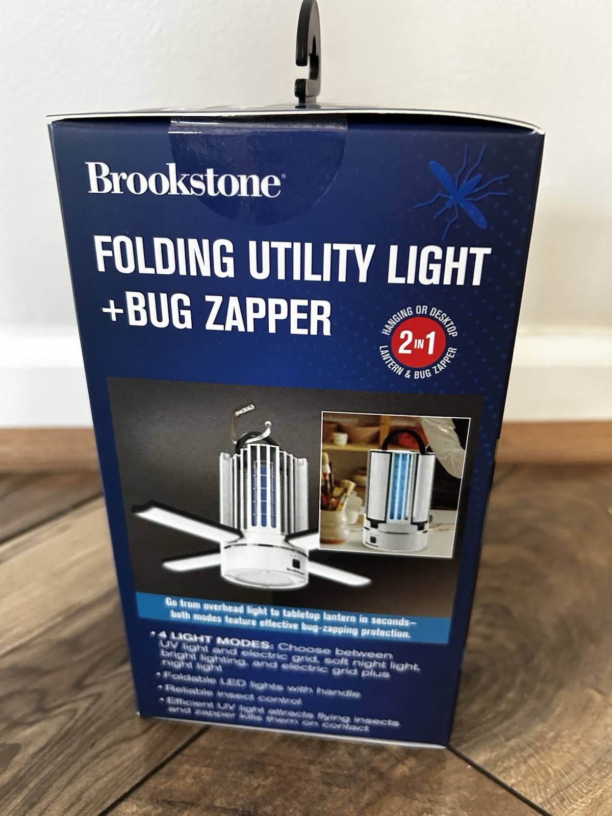 Brookstone Folding Utility Light + Bug Zapper 2-in-1 Lantern, USB-C Rechargeable