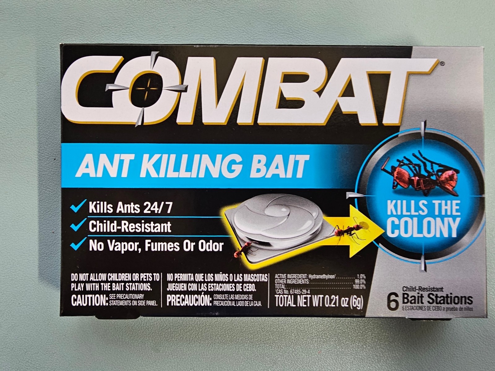 Combat Ant Killing System Child-Resistant Kills Queen & Colony 6/Box