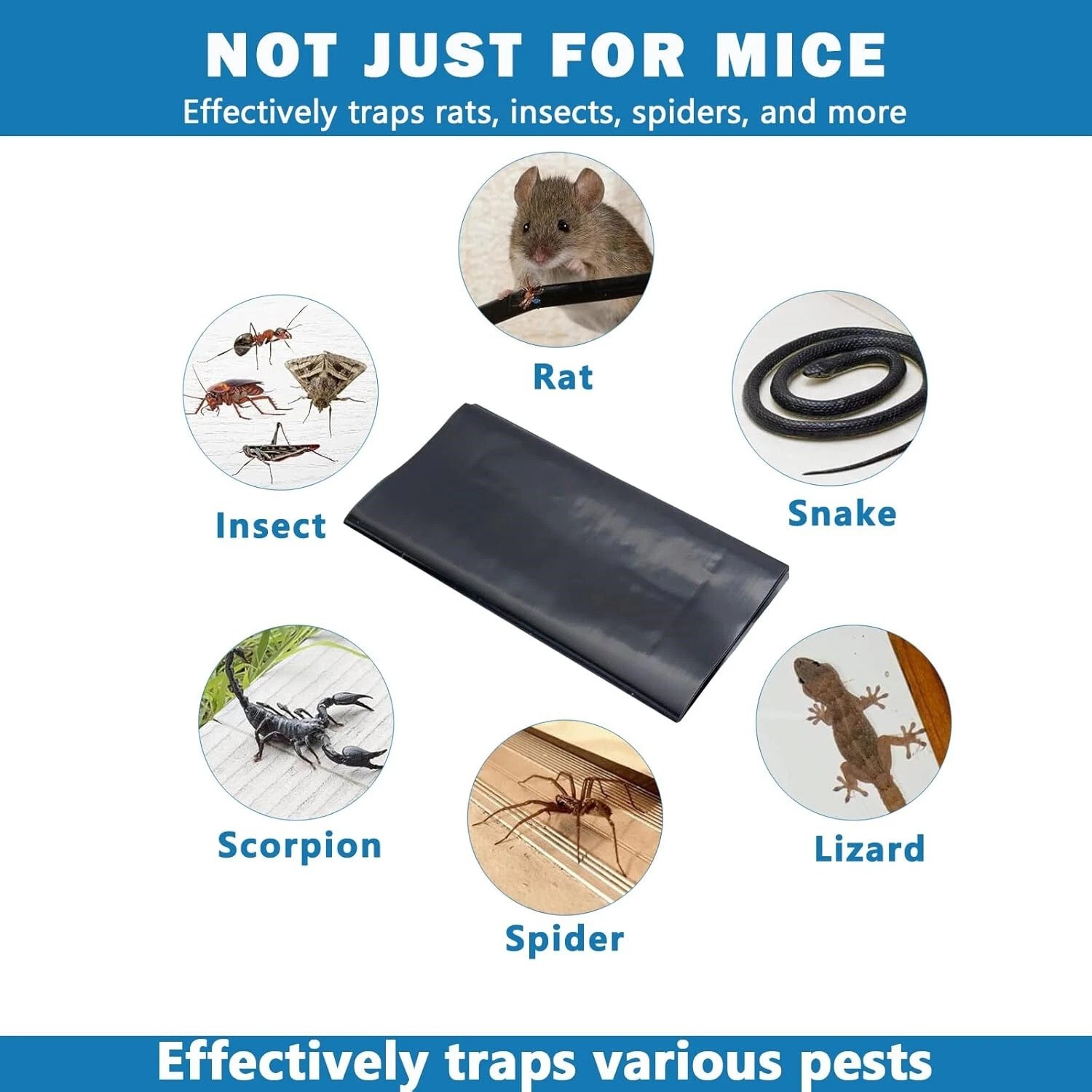 4 Pcs Mouse Glue Traps 24 x 11inch Anti Slip Rat Snake Rodent Sticky Pads Pet