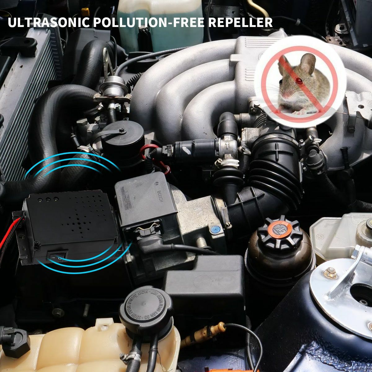 Wire 12V Ultrasonic Mouse Repeller Car Vehicle Rat Rodent Pest Animal Deterrent