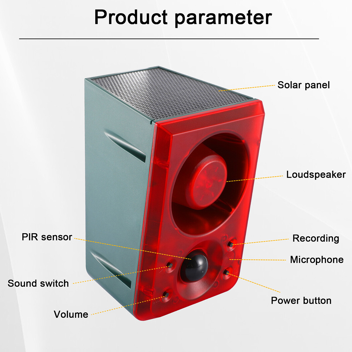 Solar Motion Sensor Alarm Emits Loud Dog Barking & Gunshot Sounds up to 130db