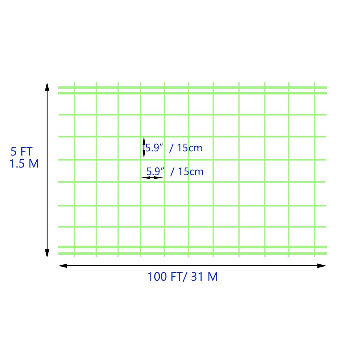 Green Garden Trellis Netting 5×100 ft Heavy Duty Polypropylene Plant Support …