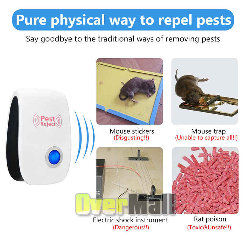 1-10X Ultrasonic Pest Repeller Electronic Indoor Plug in for Insects, Pest Contr