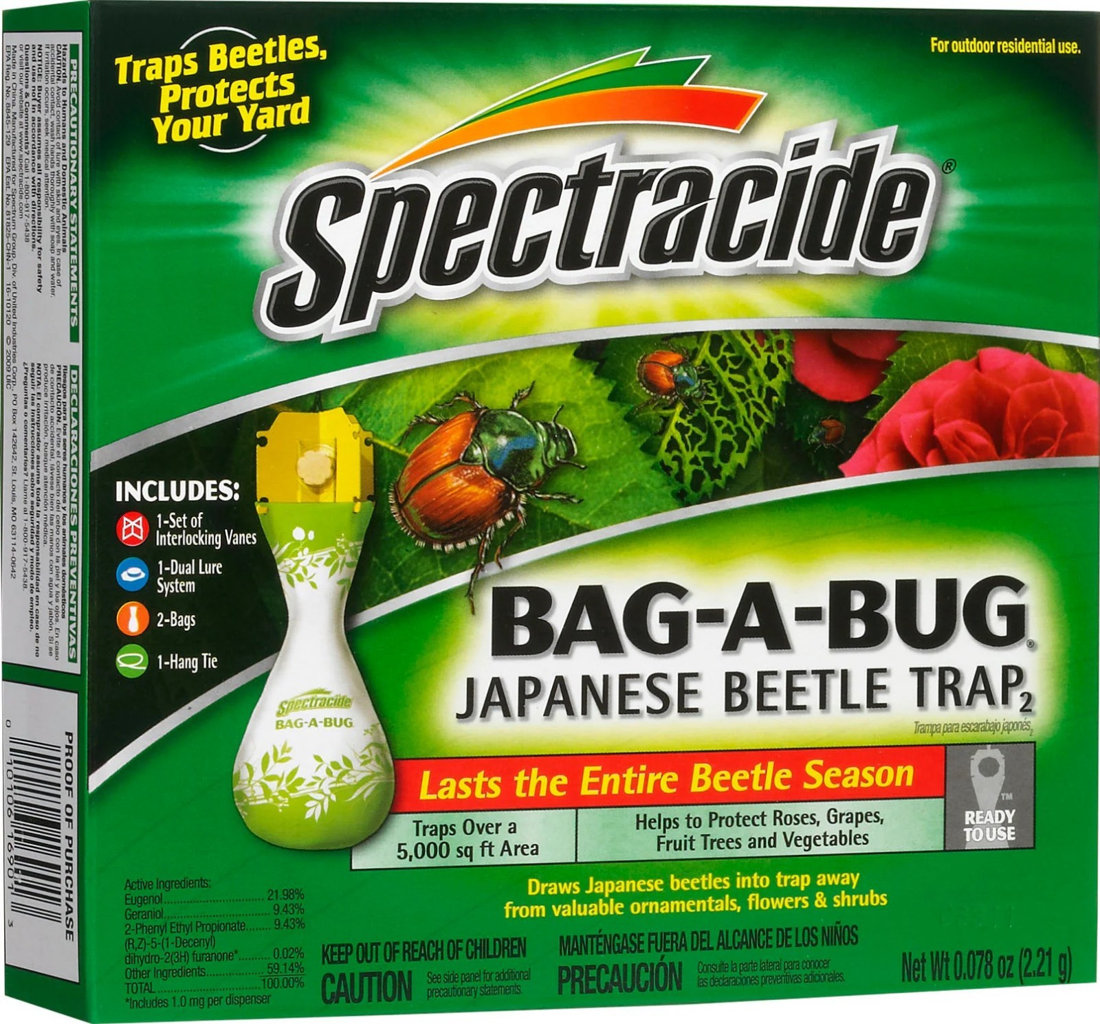 Spectracide Bag-A-Bug Japanese Beetle Outdoor Pheromone scent Bag Insect Trap