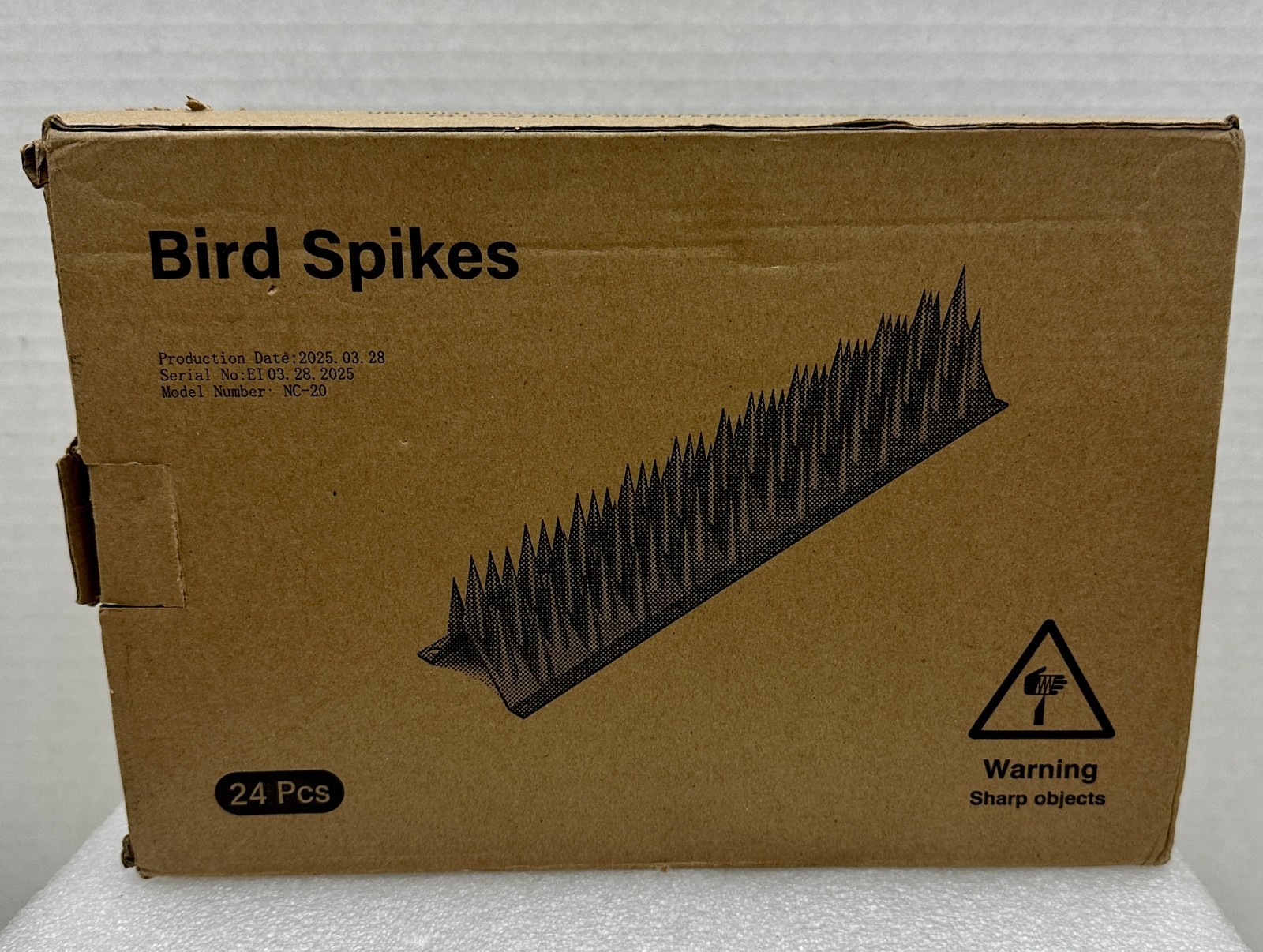 24pcs Bird Spikes Black Model NC-20 Deterrent For Small Birds Rabbit Squirrel