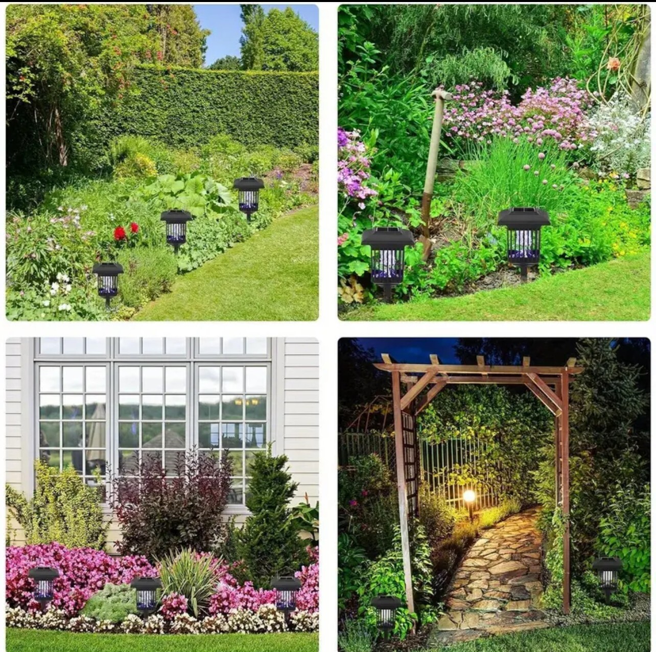 Solar-Powered Garden Stake Lamps with LED Lighting – Portable Outdoor Courtyard