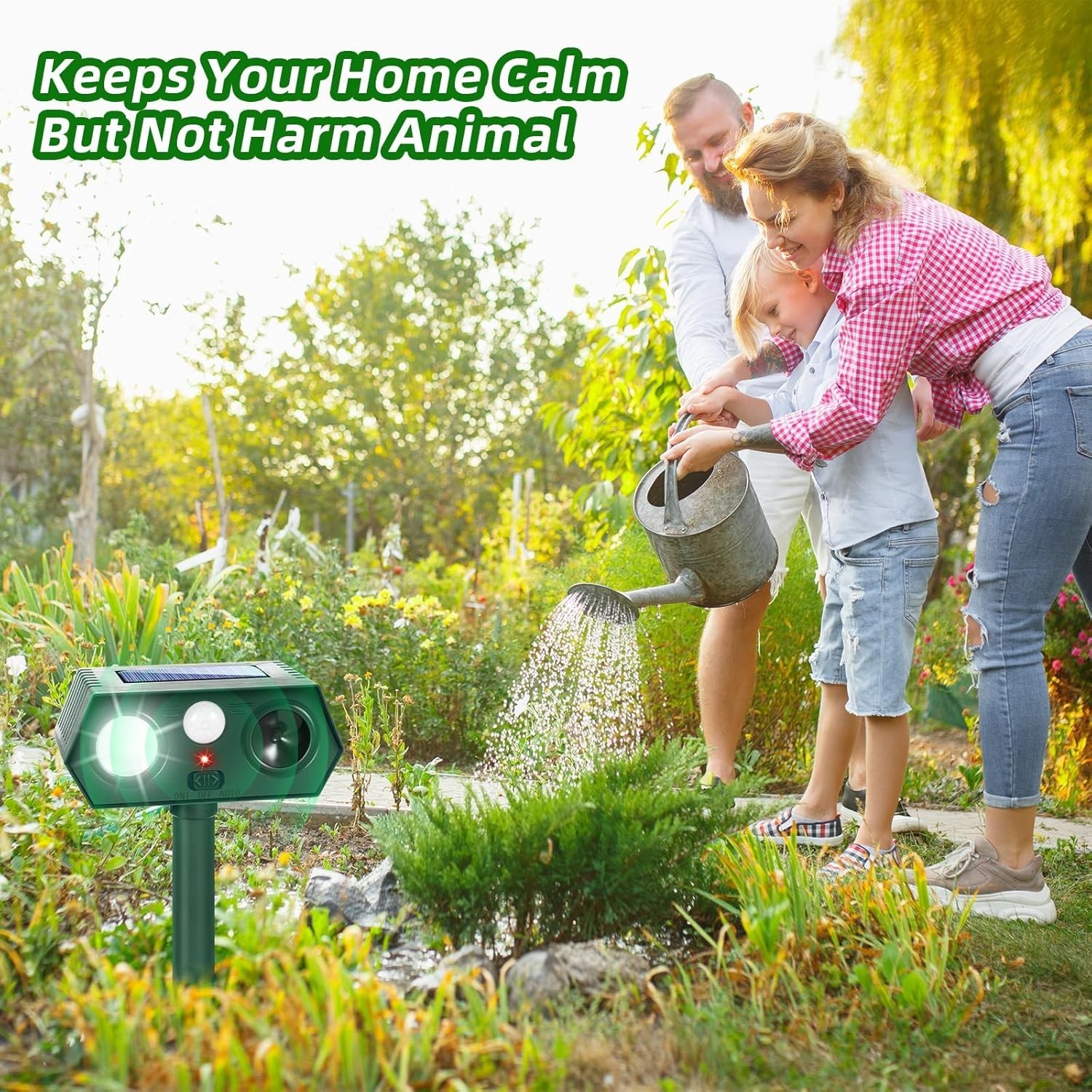 2026 Upgraded Solar Ultrasonic Animal Repellent Motion Activated Deer Repellen