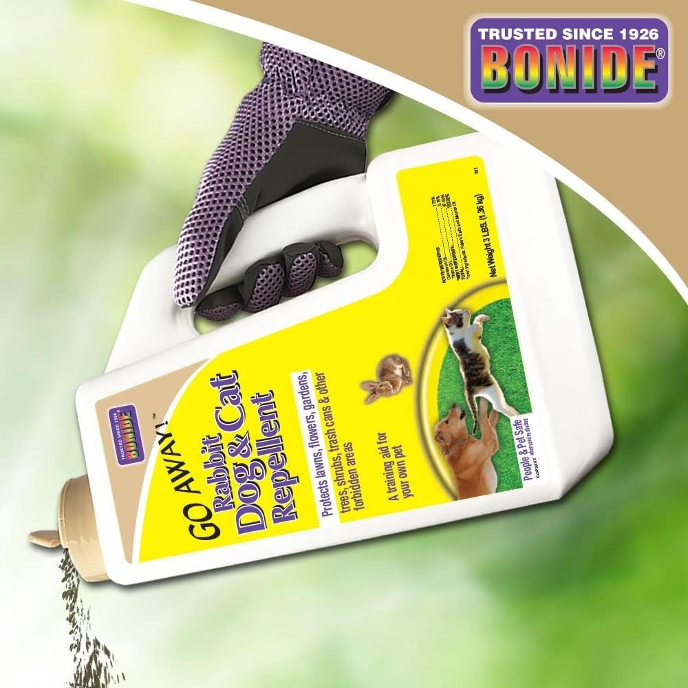 Bonide Go Away! Rabbit, Dog, & Cat Repellent Granules, 3 lbs Ready-to-Use, Keep