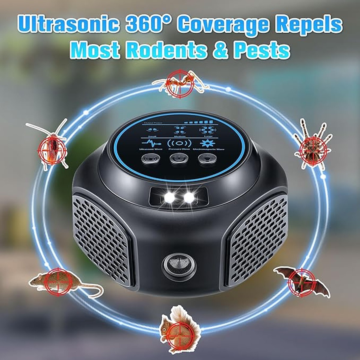 1-2 Pcs Ultrasonic Pest Repeller Indoor Repellent For Roach Rodent Mouse Mice